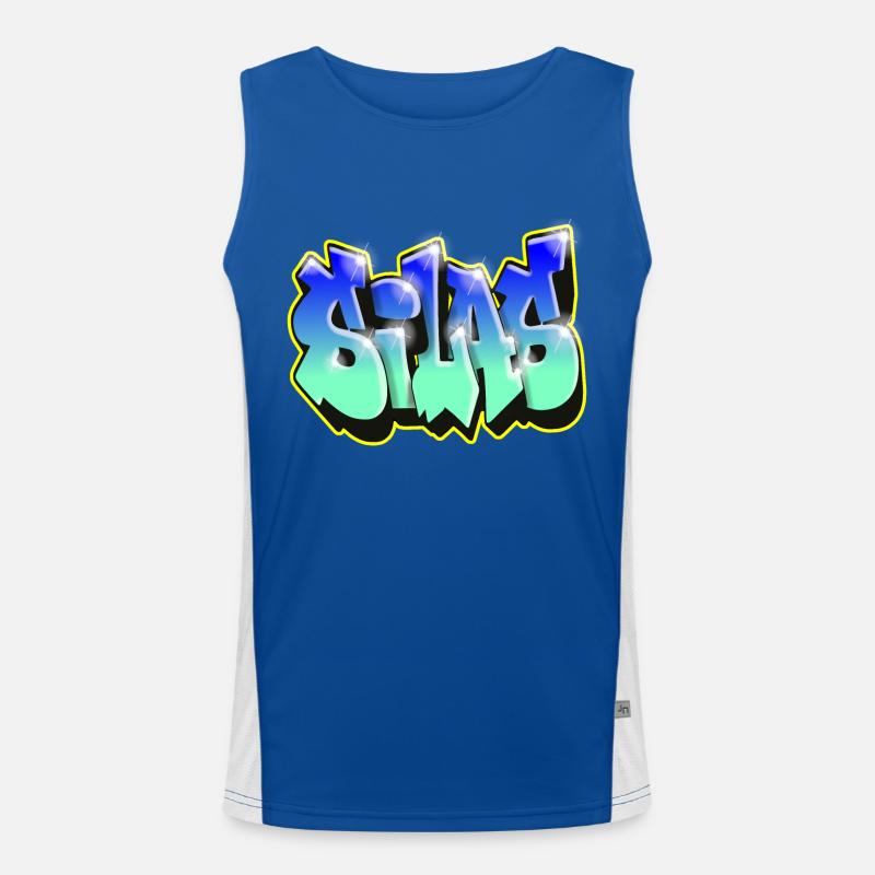 Graffiti SILAS BLAUES GESCHENK GEBURTSTAG GEBURT Funktionelles Kontrast-Tank Top für Männer 