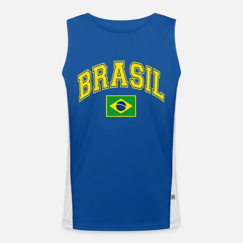 Brazil Flag Men's Functional Contrast Tank Top 