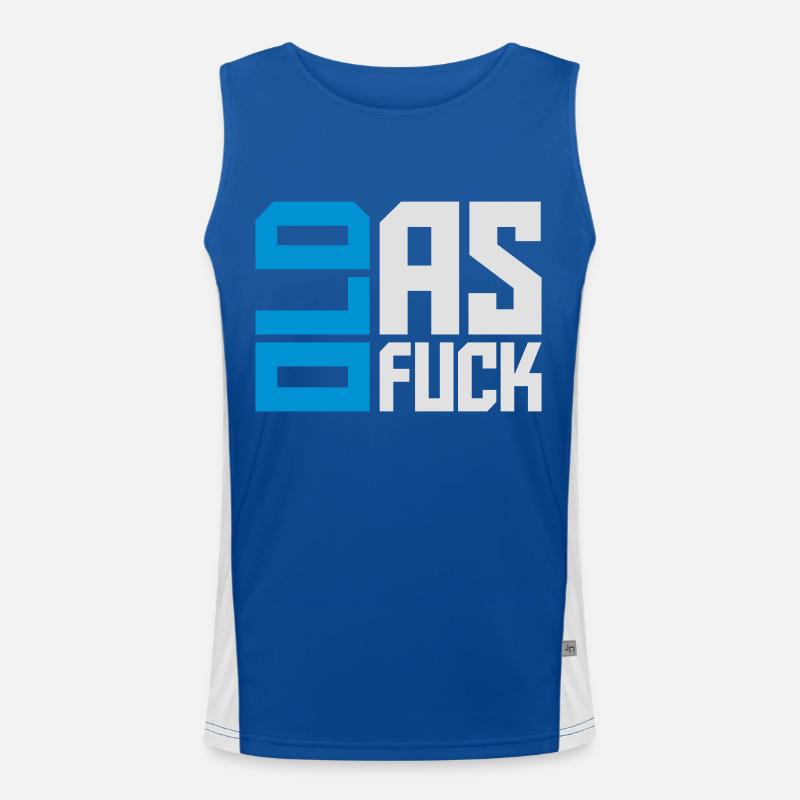 old AF Text Logo - Men's Functional Contrast Tank Top  - royal/white