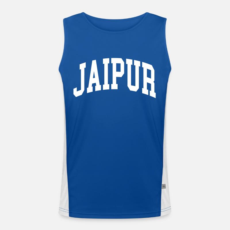 Jaipur - Men's Functional Contrast Tank Top  - royal/white