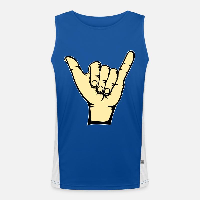 Surfing Icon Hand - Men's Functional Contrast Tank Top  - royal/white