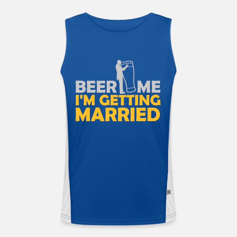 Beer Me Getting Married Men's Functional Contrast Tank Top 