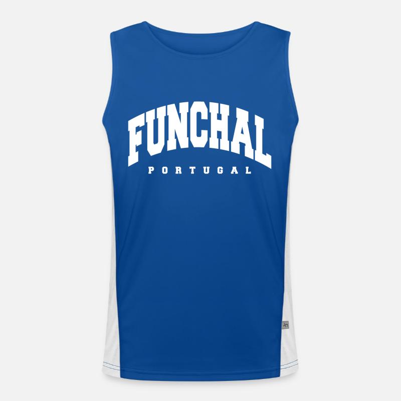 Funchal - Men's Functional Contrast Tank Top  - royal/white