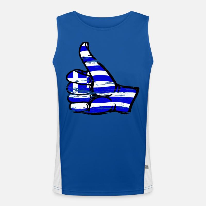 Drapeau de la Grèce Tout effacer l’icône Débardeur respirant contrasté Homme 