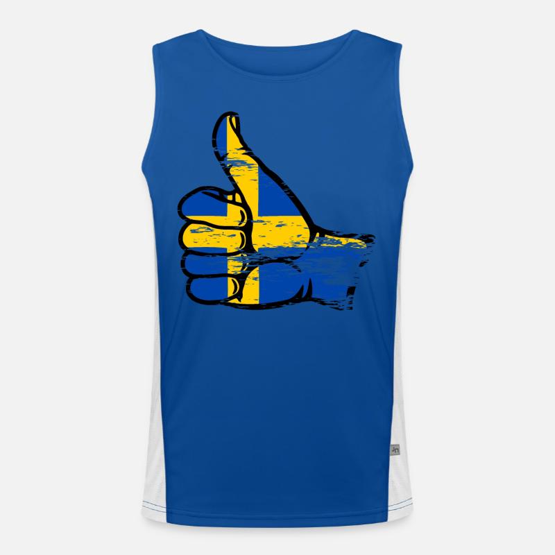 Suède Drapeau Tout Effacer l’icône utilisée Débardeur respirant contrasté Homme 