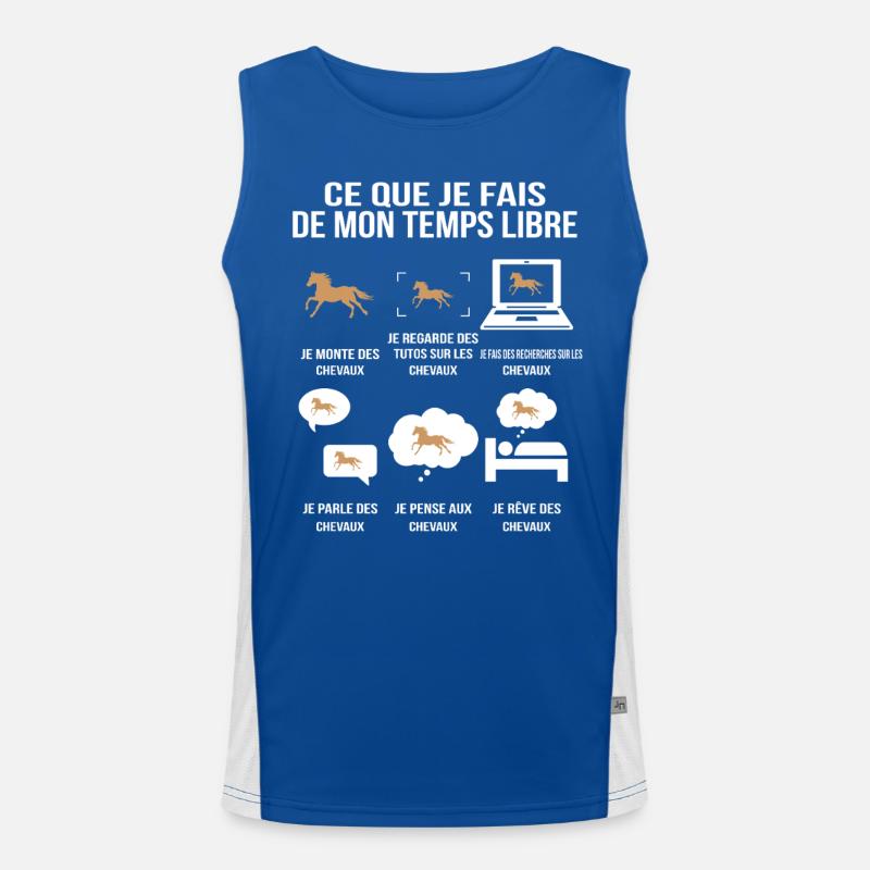 Ce que je fais de mon temps libre T-shirt drôle Débardeur respirant contrasté Homme 
