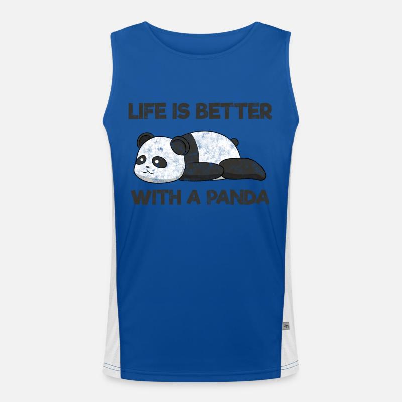 Panda Besseres Leben Unglaublich Liebe I Geschenk Funktionelles Kontrast-Tank Top für Männer 