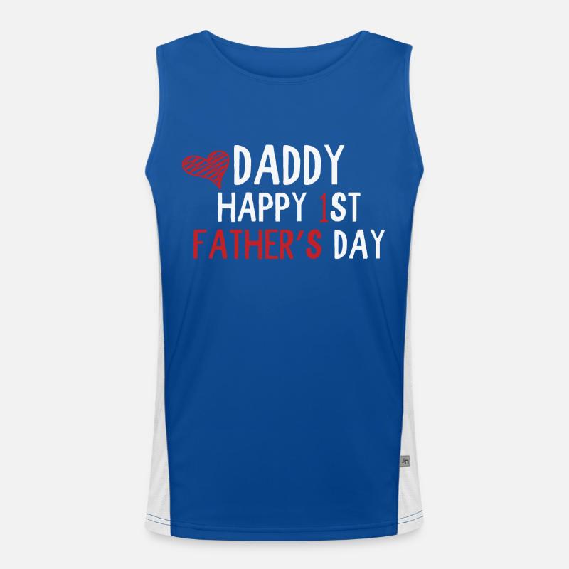 Daddy Happy 1st Fathers Day Funktionelles Kontrast-Tank Top für Männer 