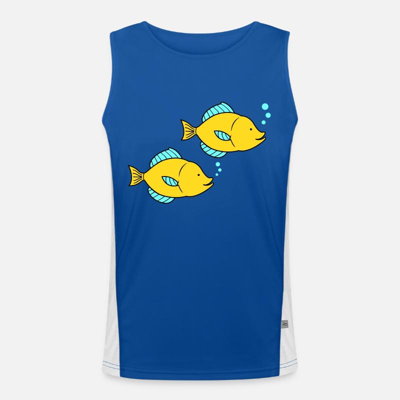 fische comic Funktionelles Kontrast-Tank Top für Männer 