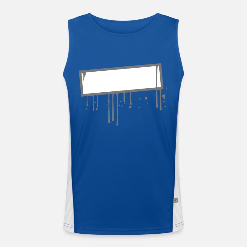 frame shield graffiti stamp drop border t Men's Functional Contrast Tank Top 