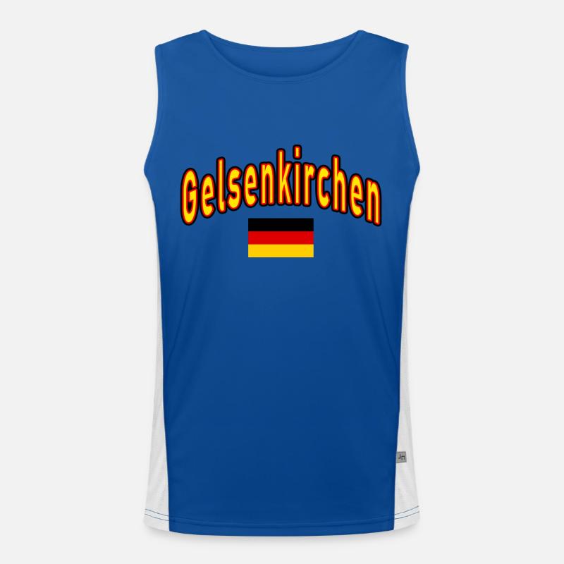 Gelsenkirchen German flag Men's Functional Contrast Tank Top 
