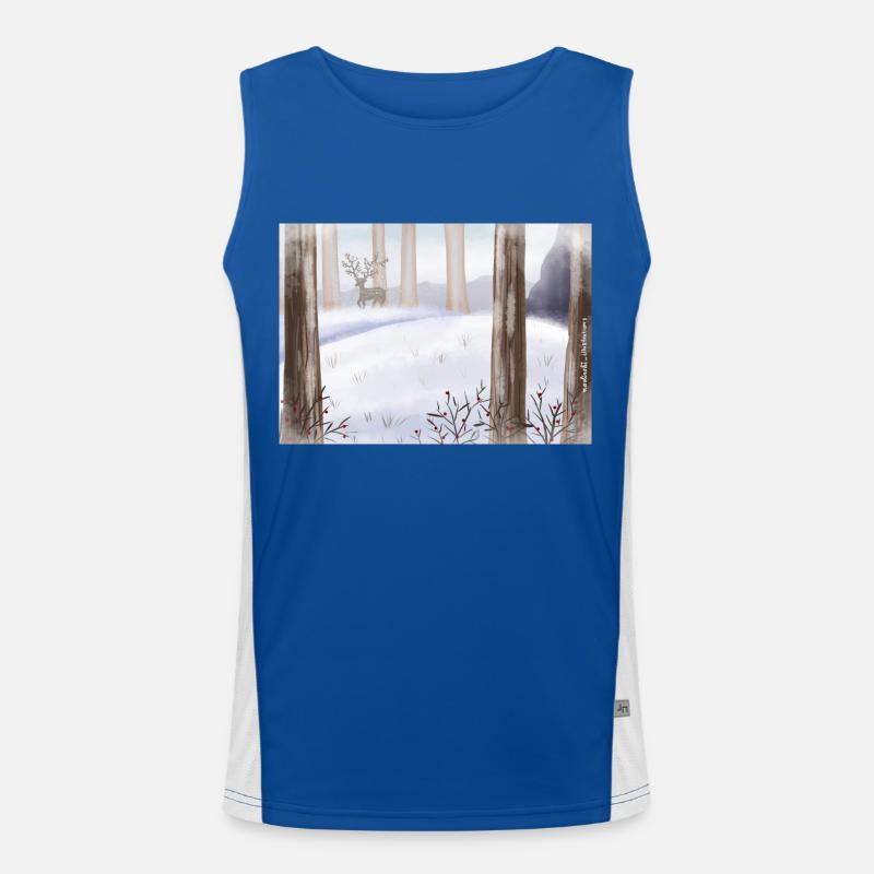 Winter im Wald Funktionelles Kontrast-Tank Top für Männer 