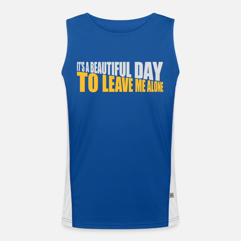 leave me alone day Funktionelles Kontrast-Tank Top für Männer 