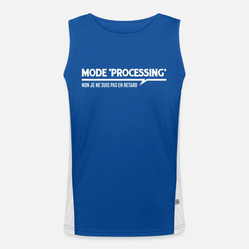MODE PROCESSING je ne suis pas en retard Débardeur respirant contrasté Homme 