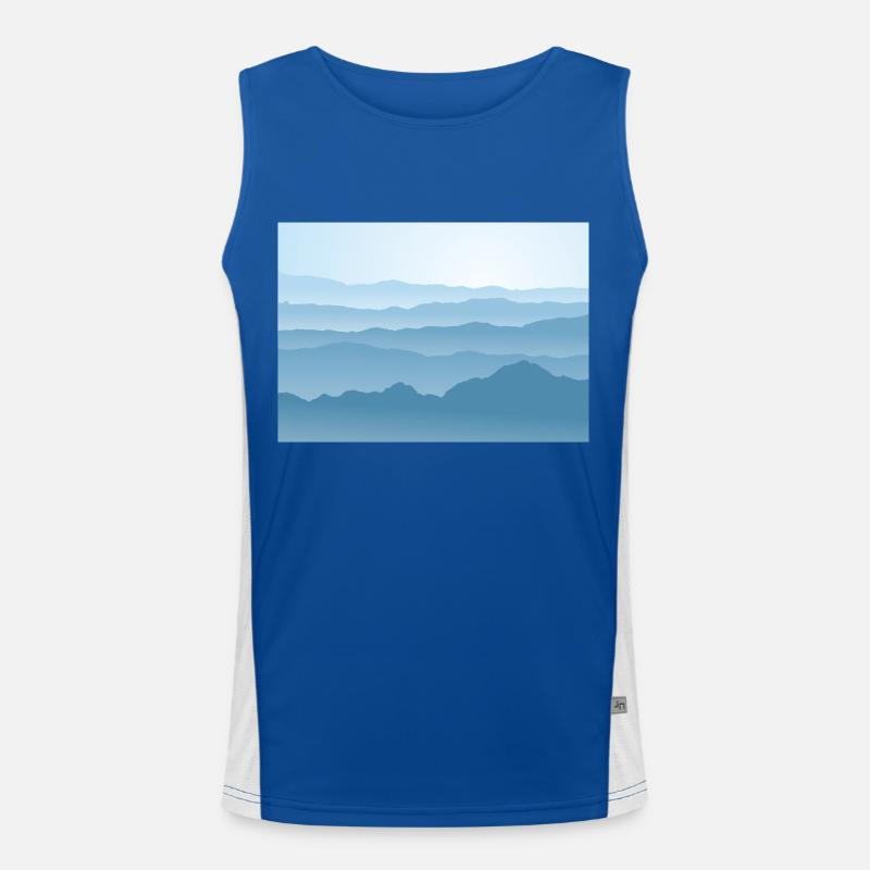 Montagnes en bleu Débardeur respirant contrasté Homme 