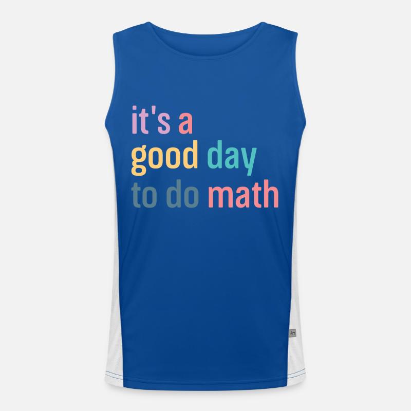 Math Mathematics Mathematician School Nerd Gift Men's Functional Contrast Tank Top 
