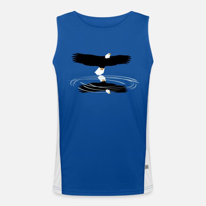 White-tailed eagle reflection funny animals fun4m3animal Men's Functional Contrast Tank Top 