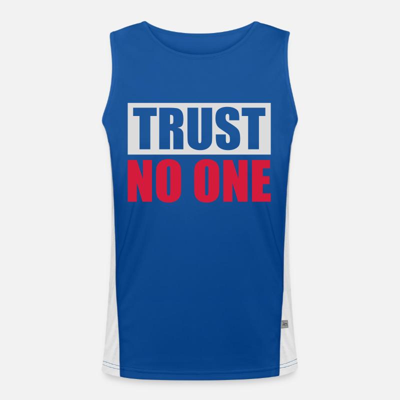 trust no one quote Men's Functional Contrast Tank Top 