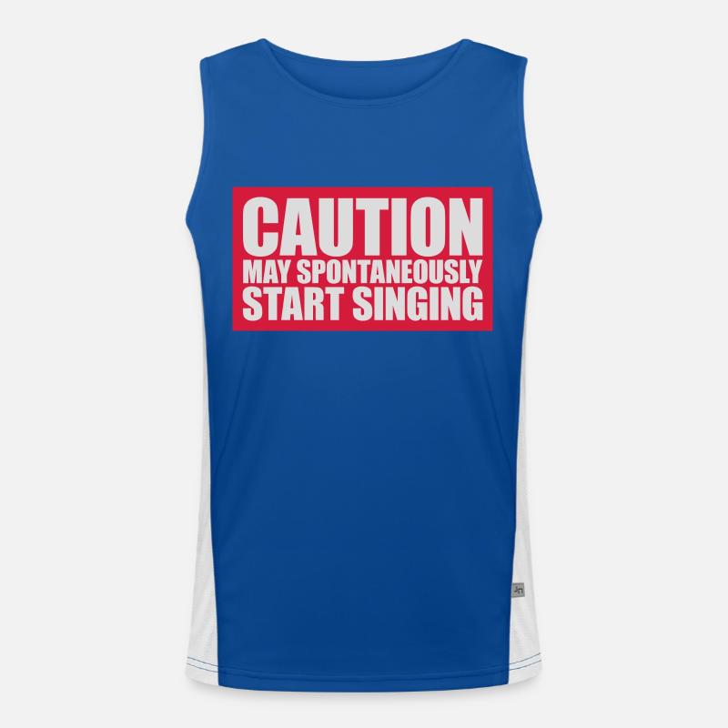 may spontaneously start singing - Men's Functional Contrast Tank Top  - royal/white