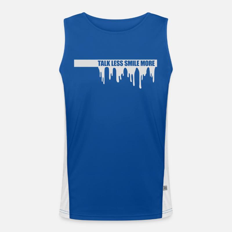 talk less smile more - Men's Functional Contrast Tank Top  - royal/white