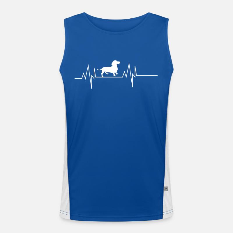 Dackelherzschlag Funktionelles Kontrast-Tank Top für Männer 