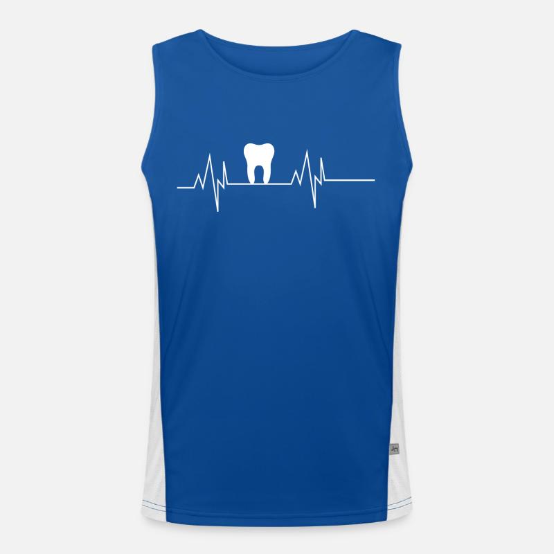 Dentist Tooth Heartbeat Men's Functional Contrast Tank Top 