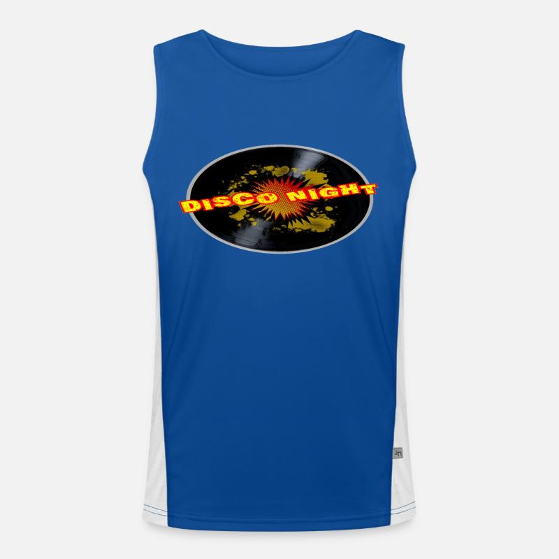 Disco Night Exploding Long Playing Record Men's Functional Contrast Tank Top 