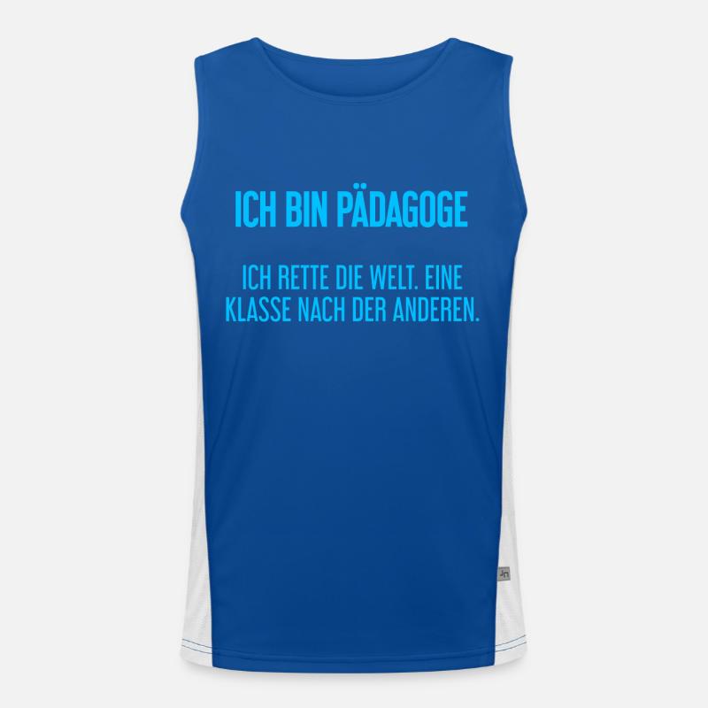 Ich bin Pädagoge - ich rette die Welt Funktionelles Kontrast-Tank Top für Männer 