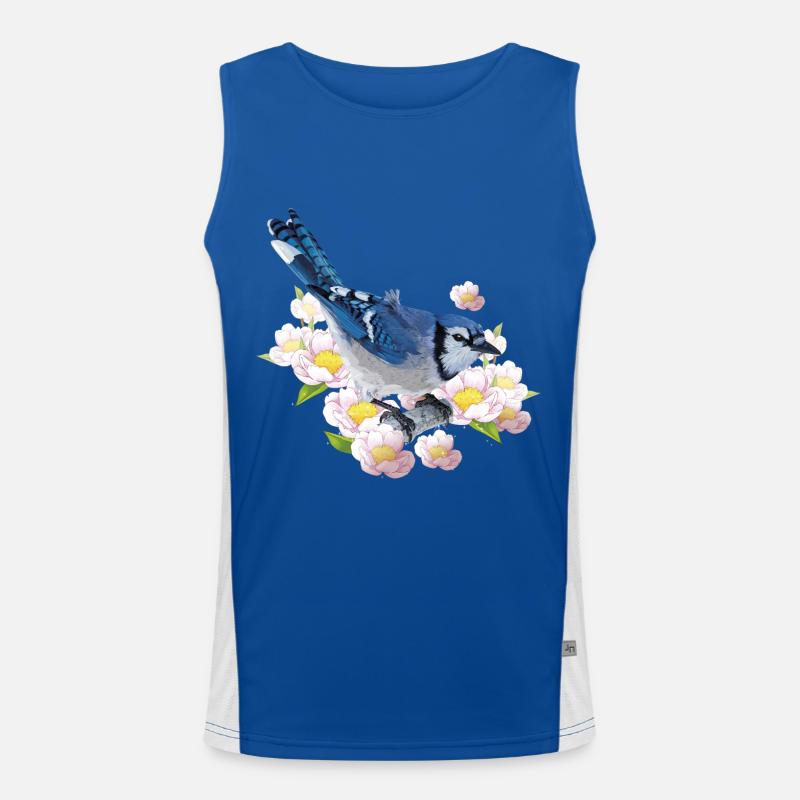 Blaue Chara Funktionelles Kontrast-Tank Top für Männer 