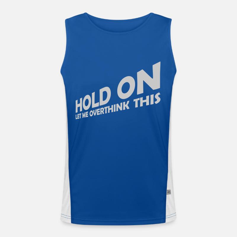 Let me overthink this - Men's Functional Contrast Tank Top - royal/white
