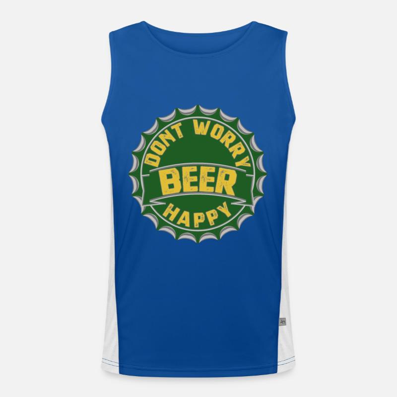 DONT WORRY BEER HAPPY Funktionelles Kontrast-Tank Top für Männer 