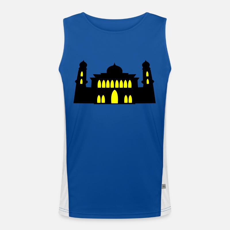 moschee silhouette Funktionelles Kontrast-Tank Top für Männer 