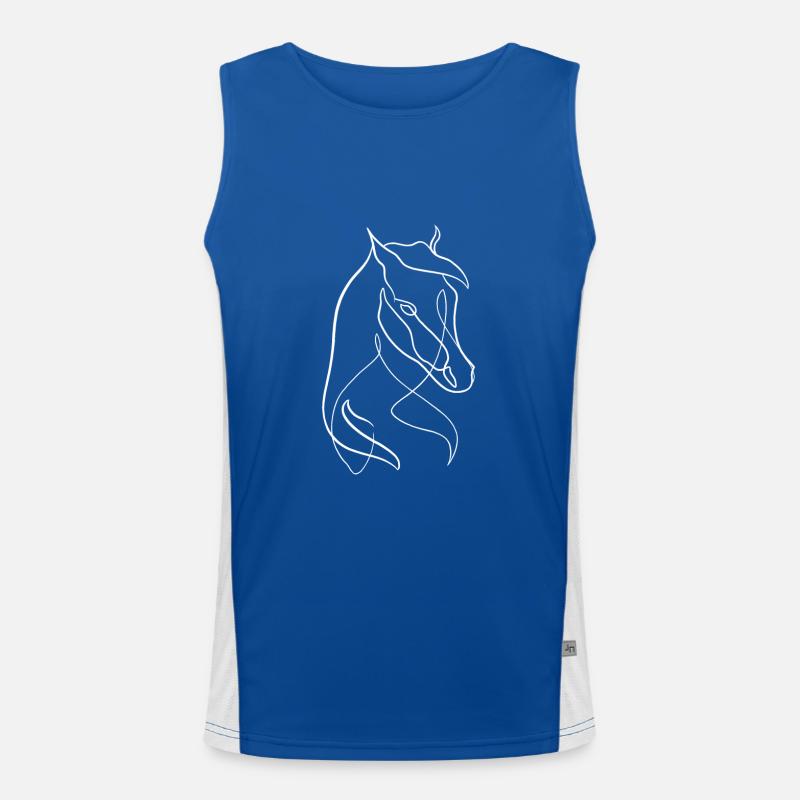 Cheval line art Débardeur respirant contrasté Homme 