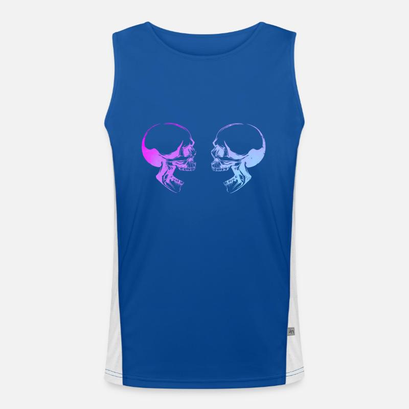 Double skull art - Men's Functional Contrast Tank Top  - royal/white