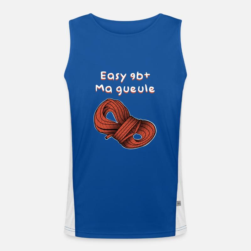 Grimpeur & grimpeuse easy 9b+ ma gueule ! Débardeur respirant contrasté Homme 