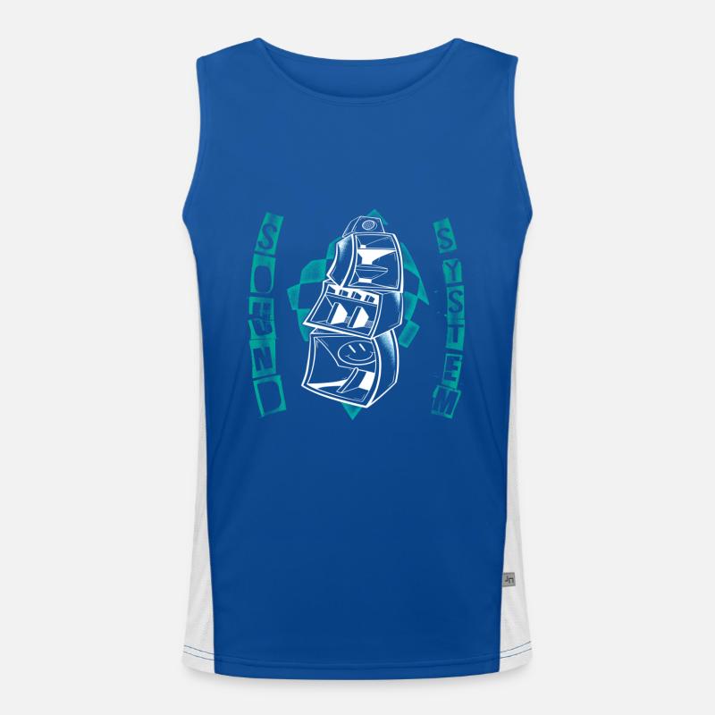 KOSTENLOSES Soundsystem Techno-Party-Kunst Funktionelles Kontrast-Tank Top für Männer 