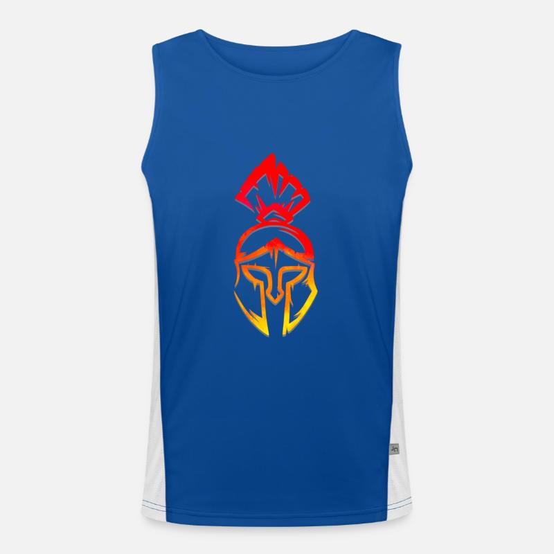 Skizzenhafter Sparta-Helm Funktionelles Kontrast-Tank Top für Männer 