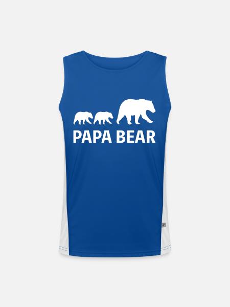 Papa Bear Gift Father - Men's Functional Contrast Tank Top  - royal/white - Front