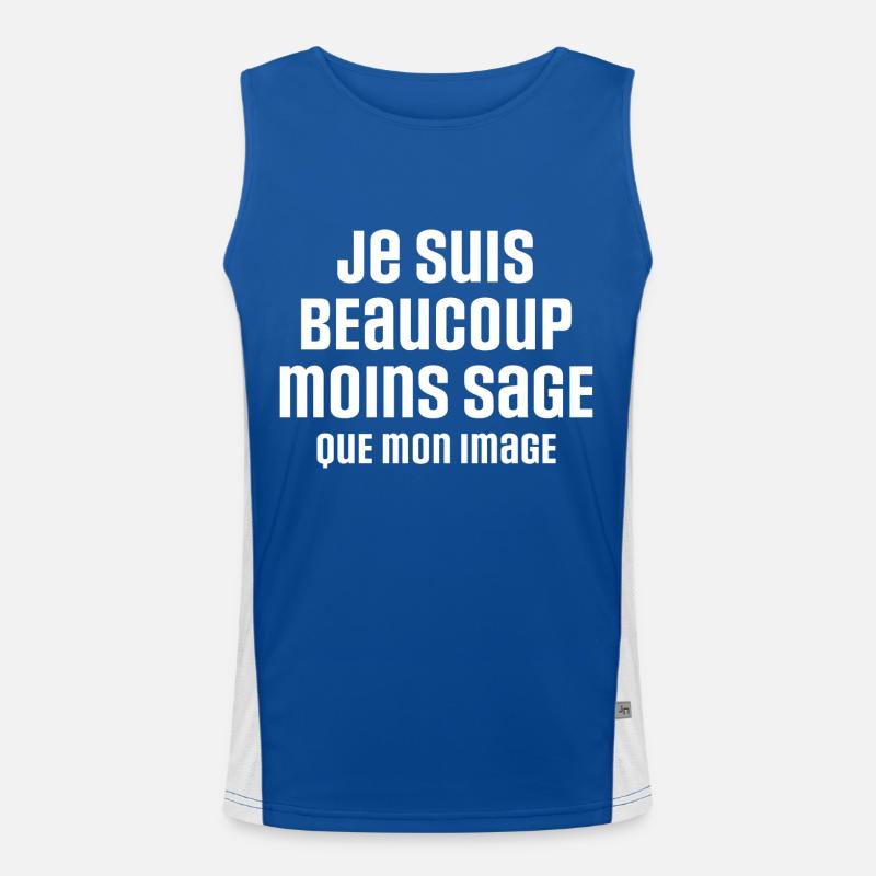 I'm much less wise than my image Men's Functional Contrast Tank Top 