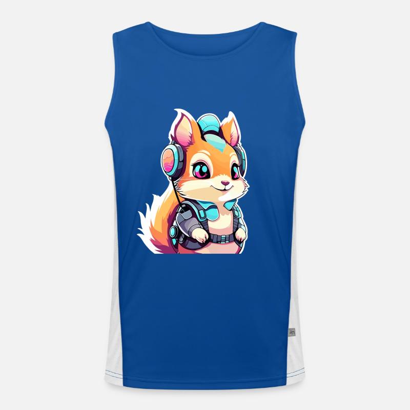 Eichhörnchen Illustration Funktionelles Kontrast-Tank Top für Männer 
