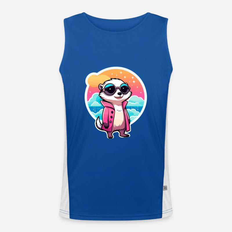 Meerkat Drawing Men's Functional Contrast Tank Top 