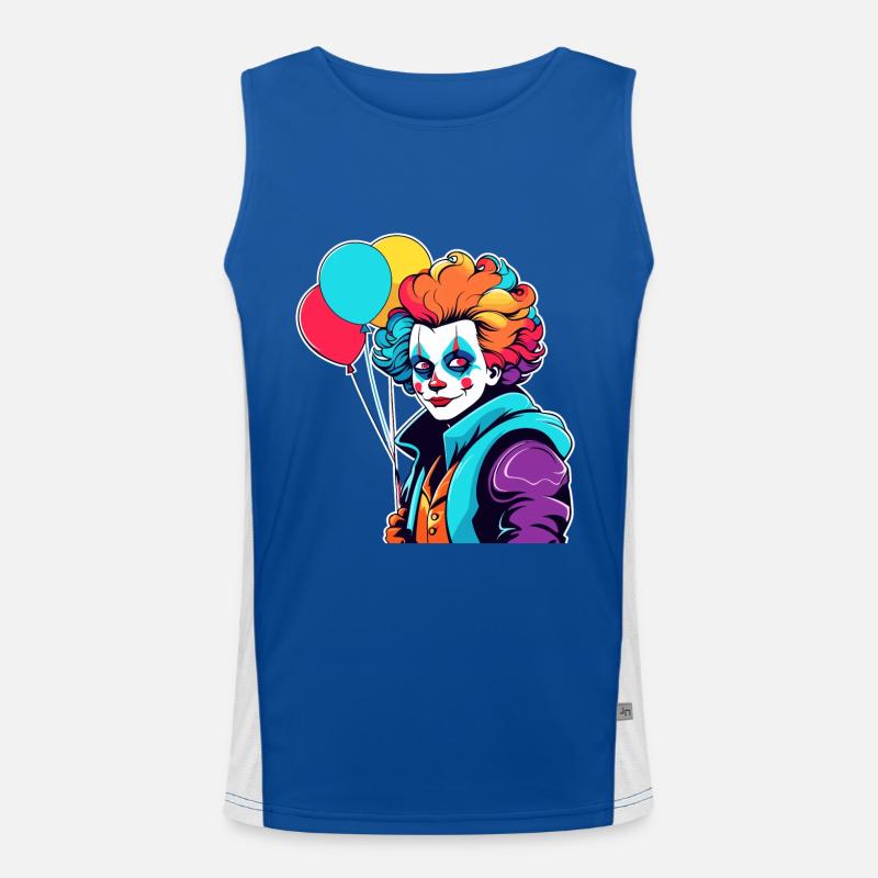 Dessin de clown Débardeur respirant contrasté Homme 