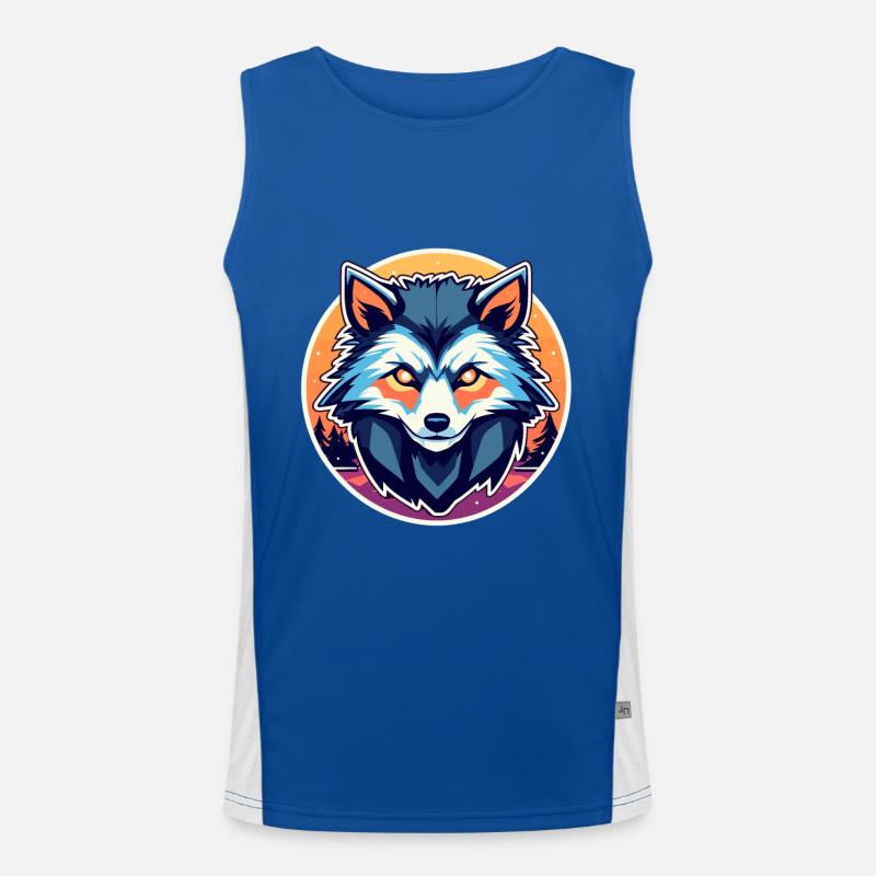 Werewolf Halloween Illustration Men's Functional Contrast Tank Top 