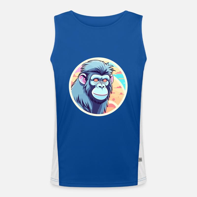 Affe Illustration Funktionelles Kontrast-Tank Top für Männer 