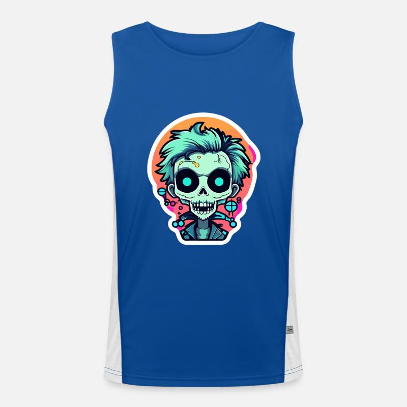 Cute Zombie Illustration Men's Functional Contrast Tank Top 
