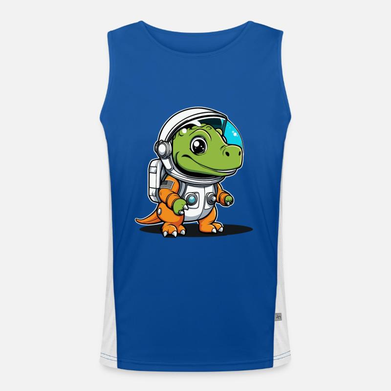 Illustration d’astronaute dinosaure Débardeur respirant contrasté Homme 