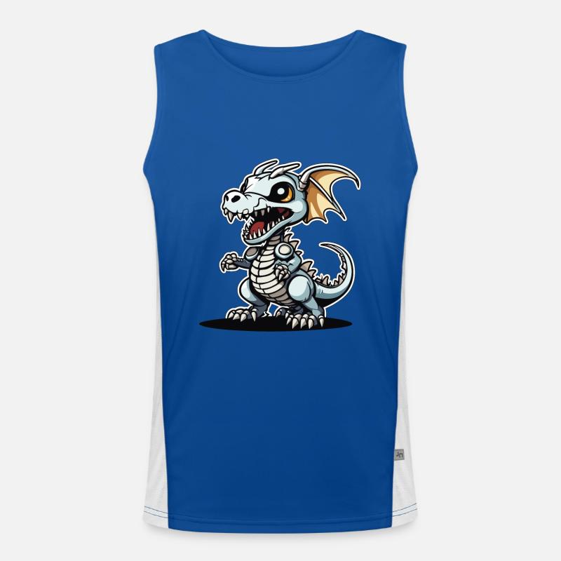 Illustration de squelette de dragon mignon Débardeur respirant contrasté Homme 