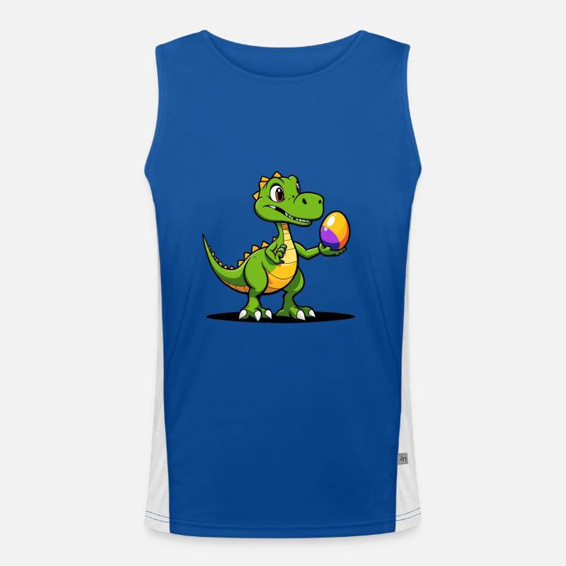 Dinosaurier Ostereier Ostern Funktionelles Kontrast-Tank Top für Männer 