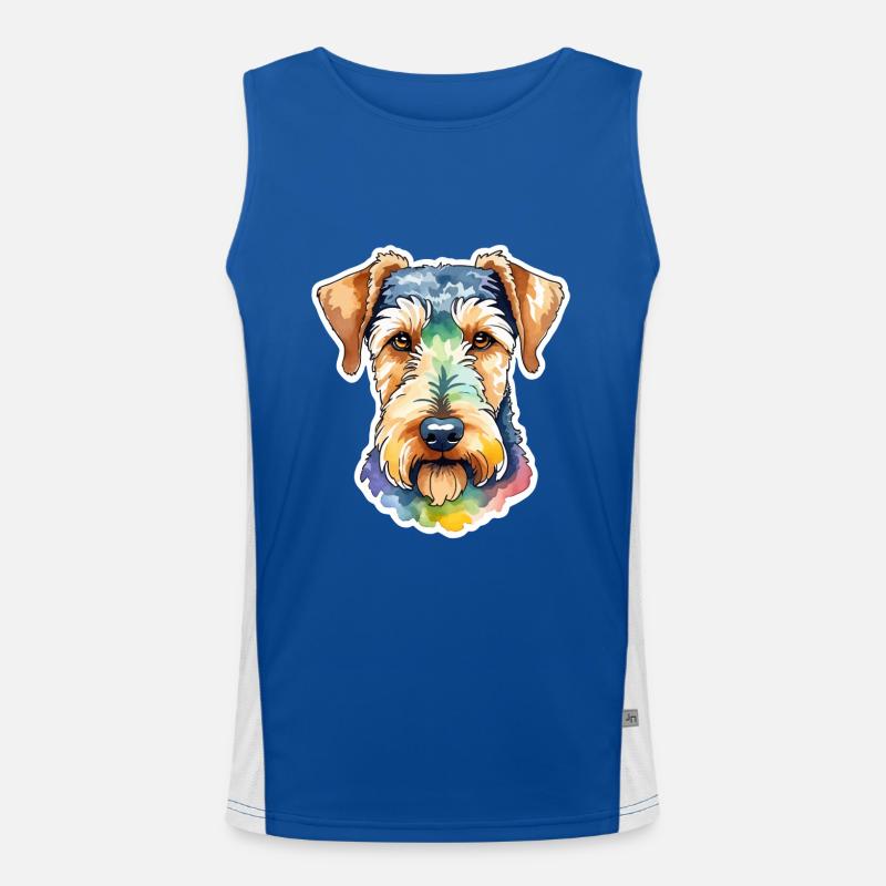Airedale Terrier Aquarelle Débardeur respirant contrasté Homme 
