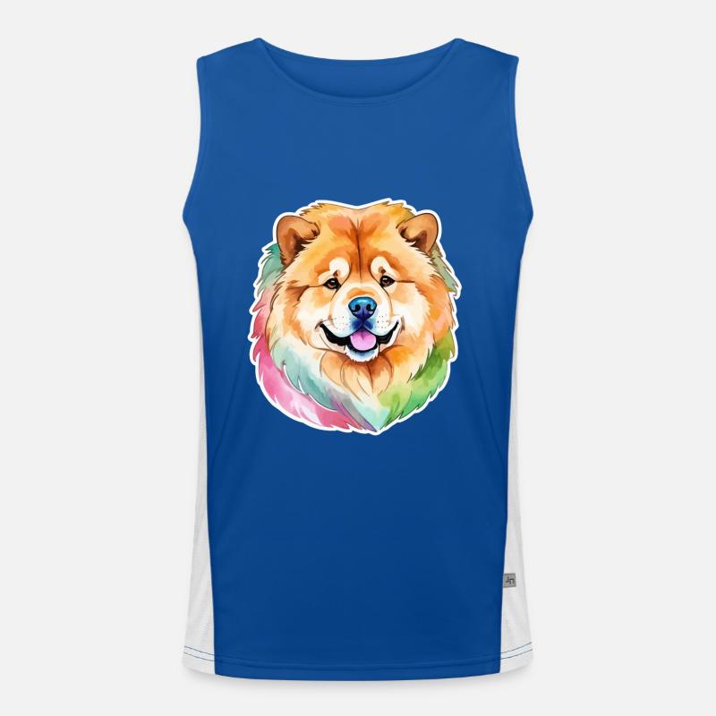 Chow Chow Wasserfarben Funktionelles Kontrast-Tank Top für Männer 